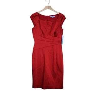 Antonio Melani Womens 6 Nanette Cap Sleeve Satin Sheath Dress NEW